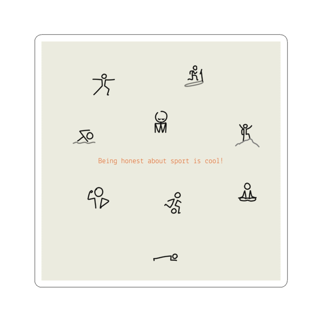 Sticker — Minimal Sports Icons with “Being honest about sport is cool!”